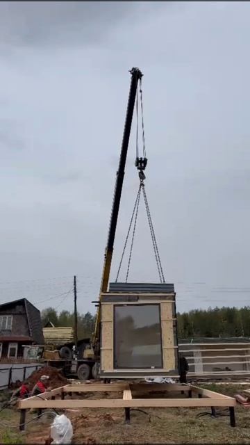 Установка модульного дома 5х8