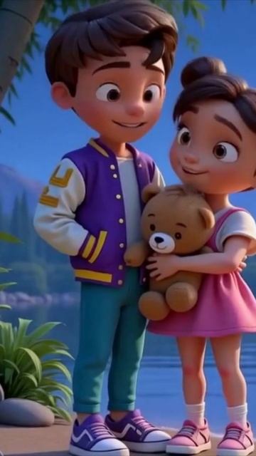 Magical adventure with Teddy Bear under starlit sky