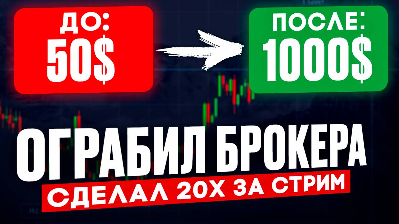 Разгон депозита с 50$ до 1000$ | Бинарные опционы | Pocket Option