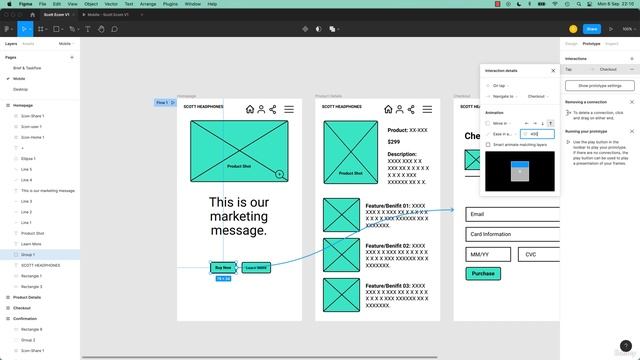 52. Prototype animation and easing in Figma