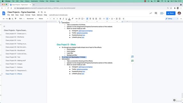 183. Class project 13 - Effects