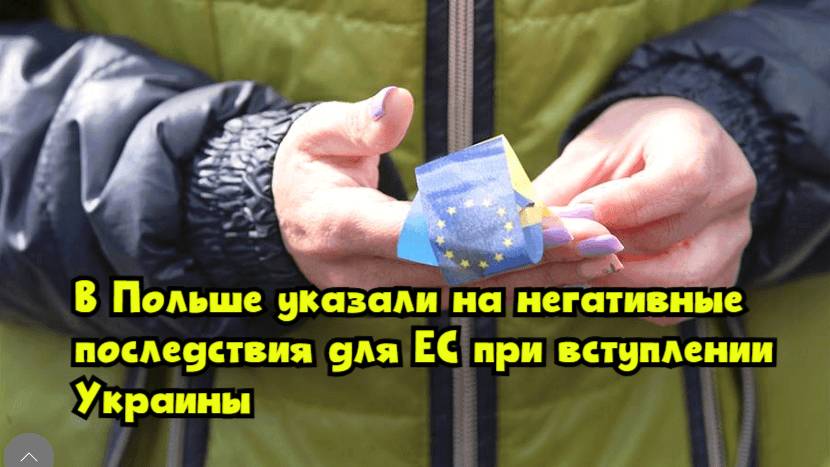 В Польше указали на негативные последствия для ЕС при вступлении Украины