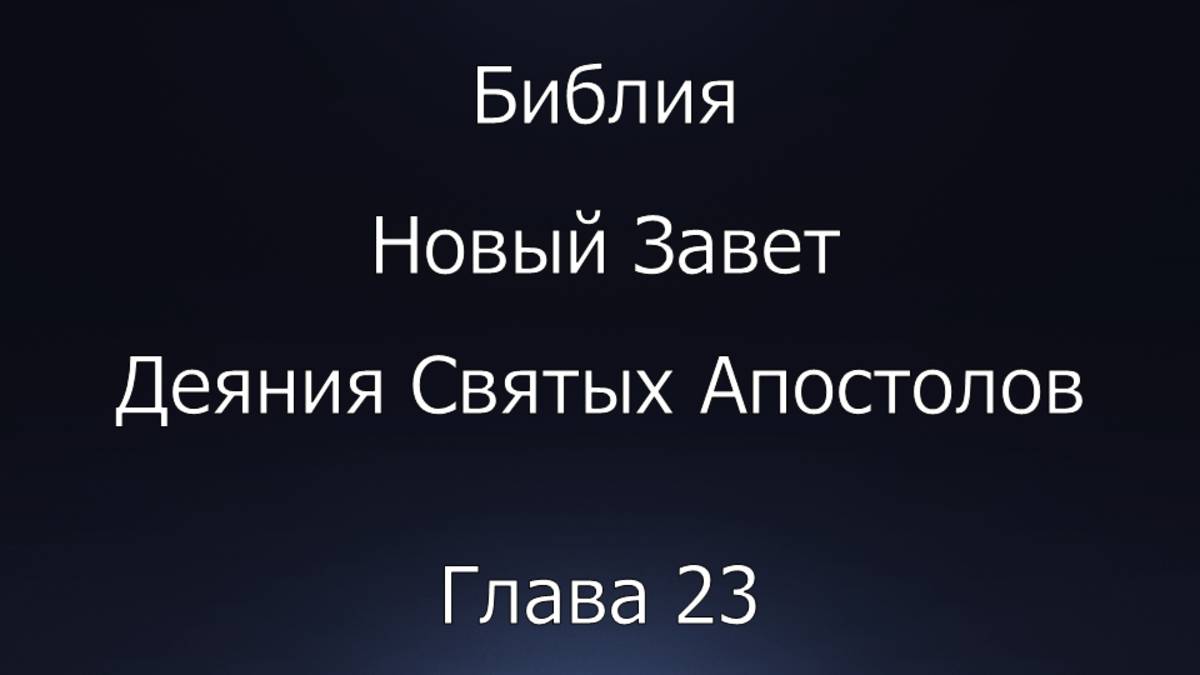 Библия. Новый Завет. Деяния Святых Апостолов, глава 23.