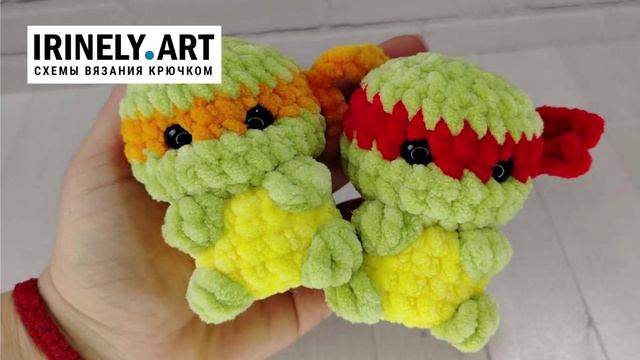 Схема Черепашки Ниндзя крючком. Амигуруми схемы и описания. Автор: AsyaPlushToys
