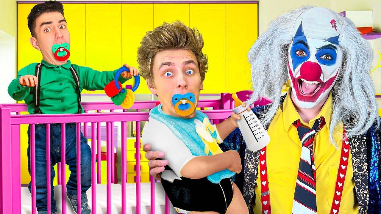 А4 - МЫ СТАЛИ ДЕТЬМИ ! КЛОУН НЯНЯ
