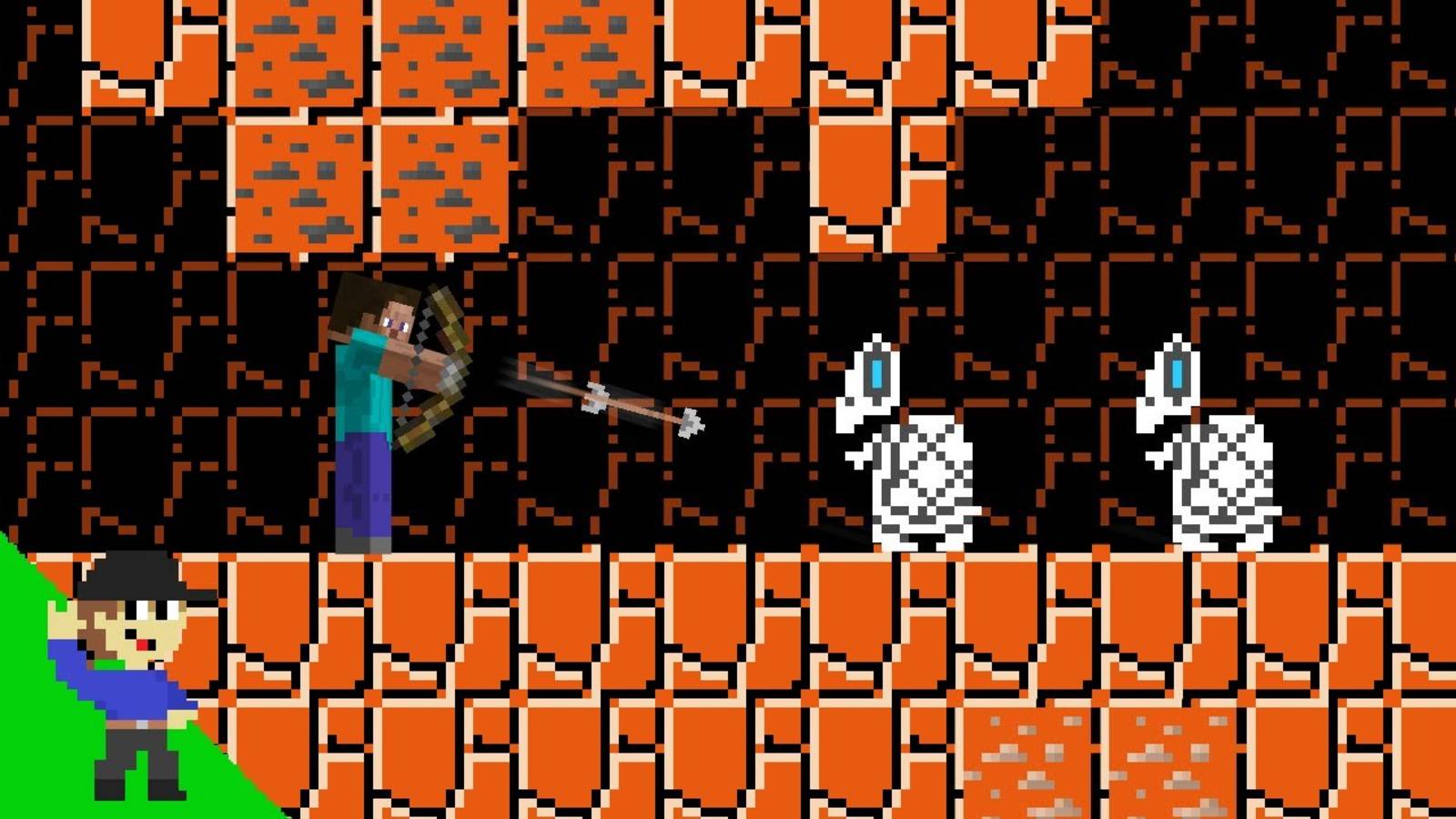 Повышение уровня: Steve (Стив) проходит мир Super Mario Bros.