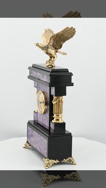Часы каминные из чароита "Орел" 205*90*380мм Арт: 3740251