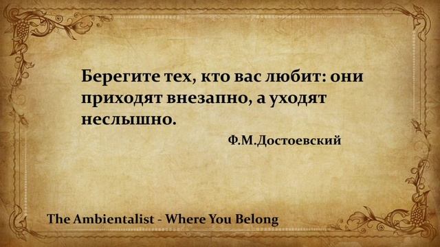 The Ambientalist - Where You Belong