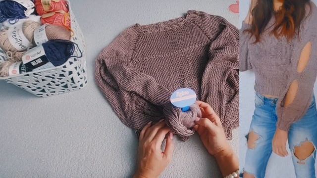 СТИЛЬНЫЙ ДЖЕМПЕР РЕГЛАН СВЕРХУ ВНИЗ