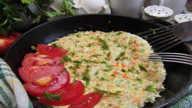 Омлет с рисом из цветной капусты