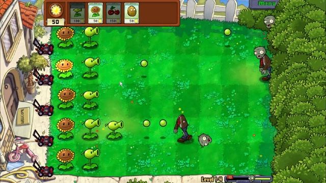 Plants vs. Zombies прохождение уровень 1-4