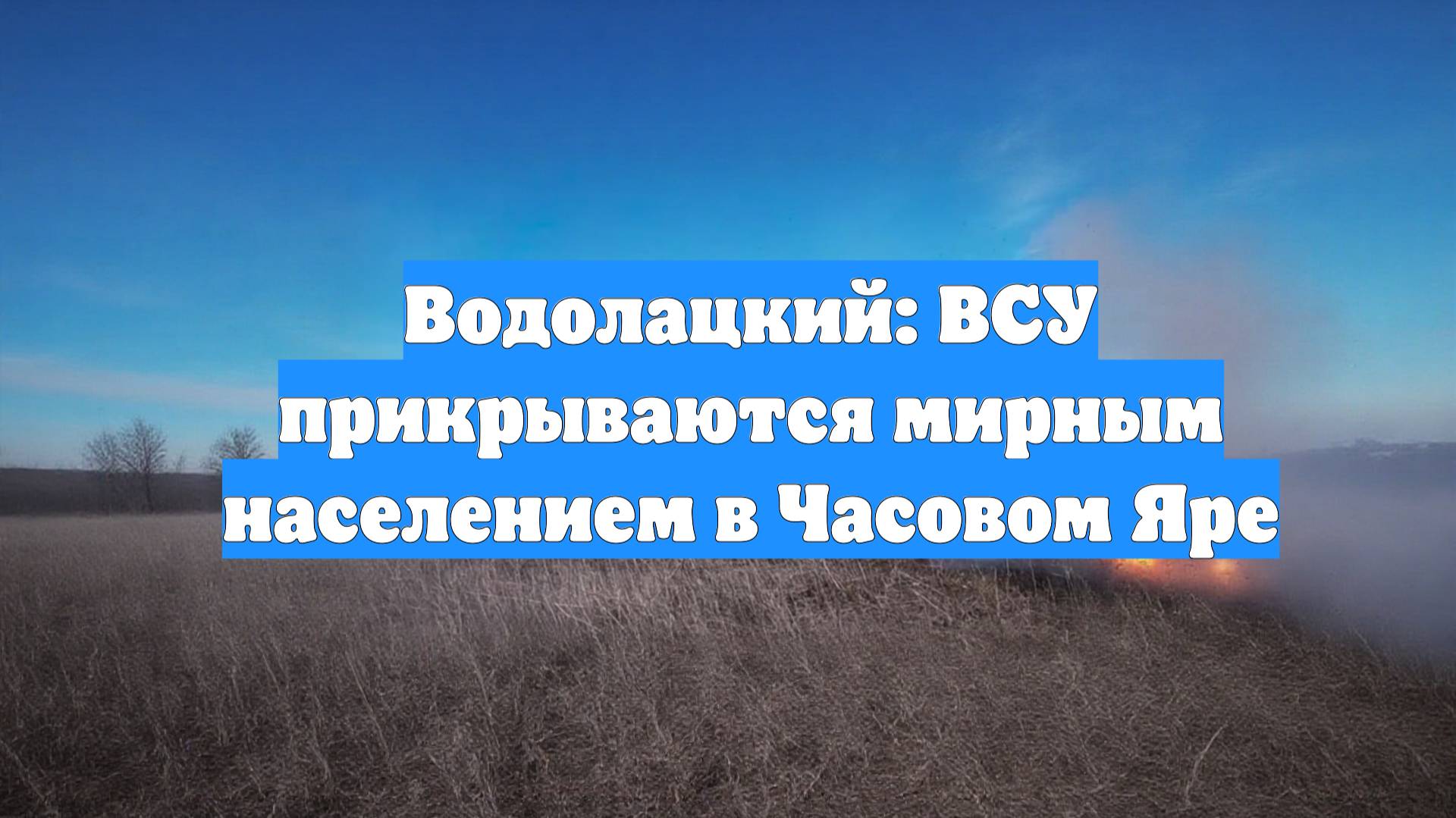 Водолацкий: ВСУ прикрываются мирным населением в Часовом Яре