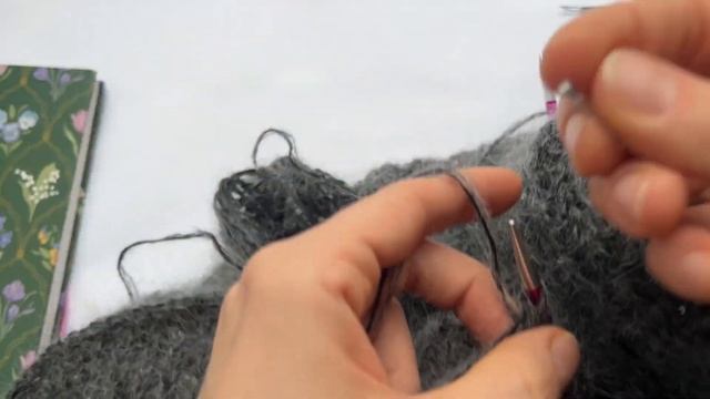 Базовый свитер из мохера со спущенным плечом. Подробн?