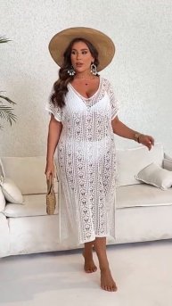 Вязаное пляжное платье большого размера