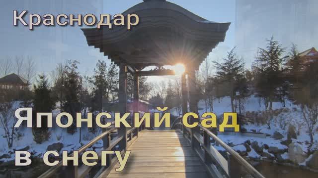 Японский сад в снегу. Краснодар