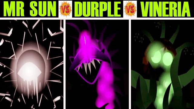 Невероятный Sprunki Definitive, но смешайте MR Sun против Durple vs Vineria во всех этапах разных