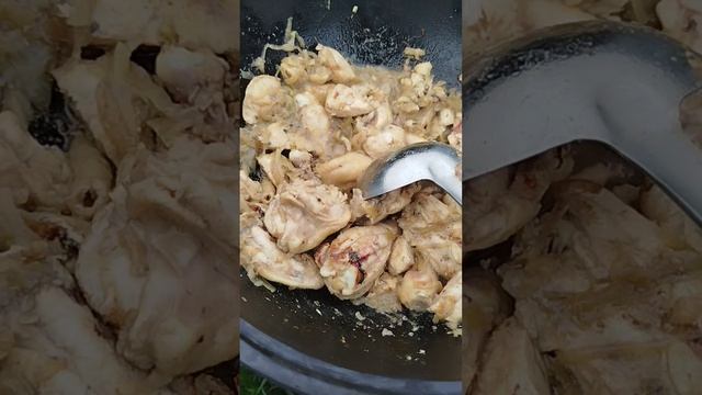 Курица с картошкой на костре