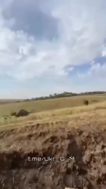 Момент прилета русского FPV-дрона по группе движущейся пехоты противника.