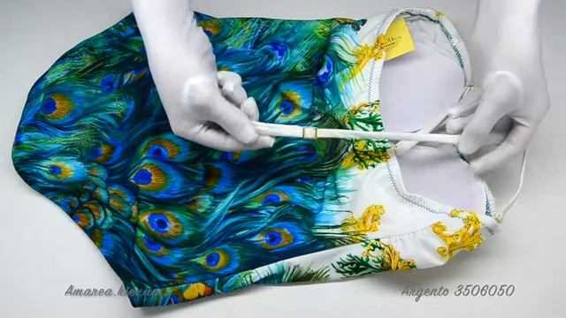 Argento 3506050 Слитный белый купальник бандо пуш ап на косто