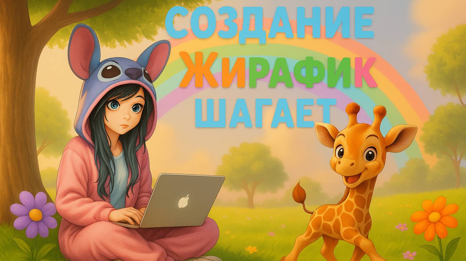 Создание детской песенки "Жирафик Шагает"