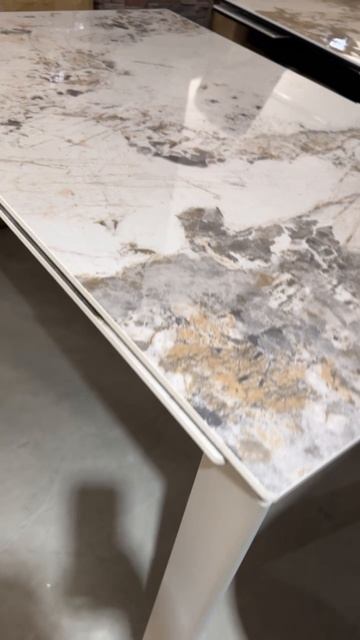 Стол обеденный Q-Home Corner, 120/170 см, раздвижной, керамика Gloss Luxury Pandora Solid Ceramic