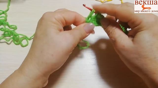 двухцветный узор тунисским способом
