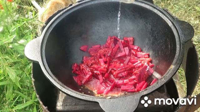 Настоящий Борщ в казане на костре
