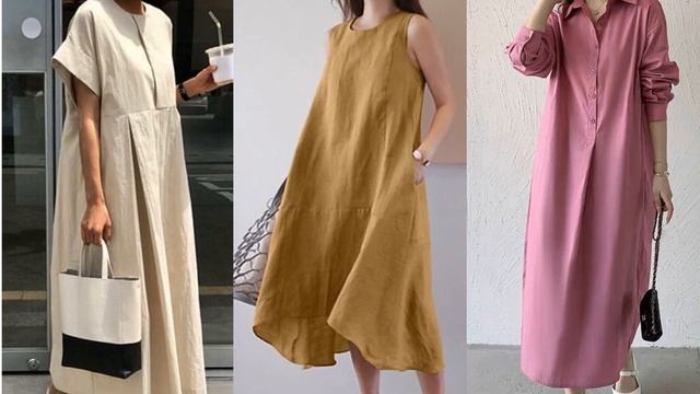 МОДНАЯ ОДЕЖДА В ЖАРУ СТИЛЬНЫЕ ПЛАТЬЯ ИЗ ЛЬНА💕ДЛЯ РАЗ?