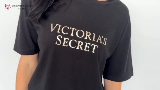 Піжама Victoria`s Secret Cotton Sleep Shirt Boxer Short чорна