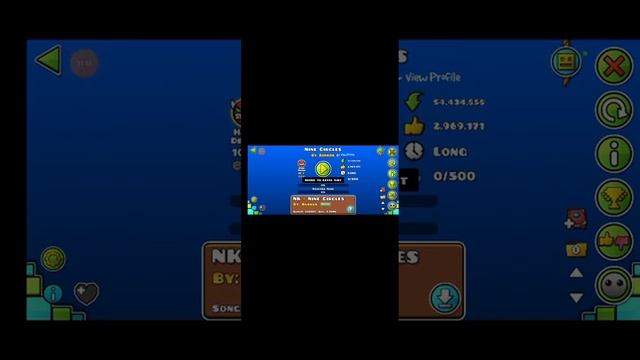 18 июня 2024  в Geometry Dash Geometry Dash World найден был Nine circles Hard Demon.