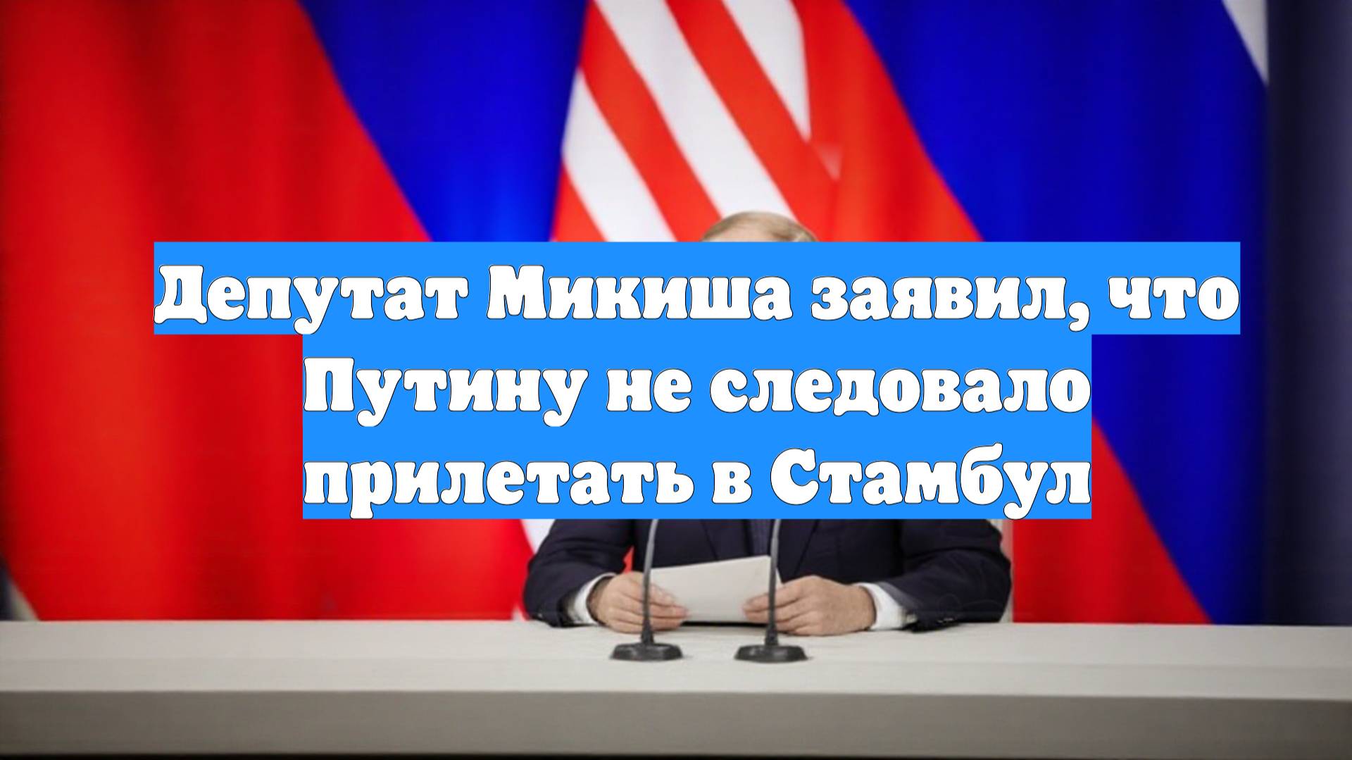 Депутат Микиша заявил, что Путину не следовало прилетать в Стамбул