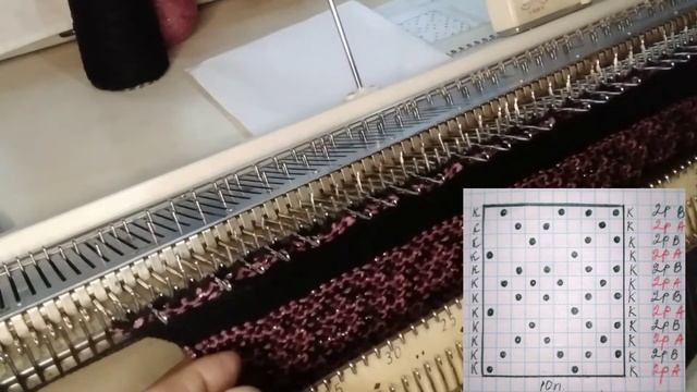 Узор-13.Manual two color tuck stitch for all knitting machines.