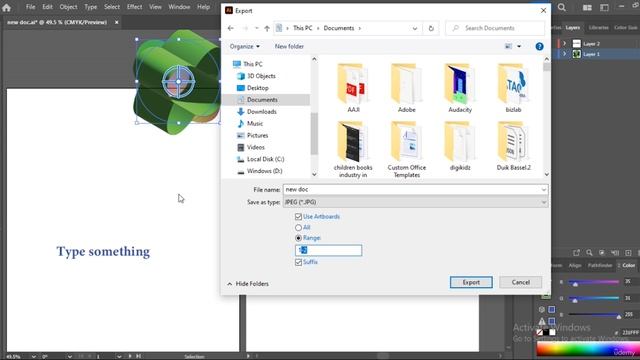 3. Export JPG from Illustrator