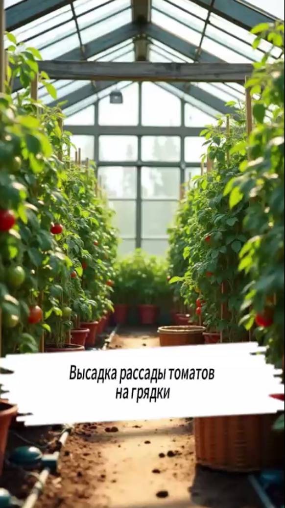 Высадка рассады томатов на грядки #томаты #рассада