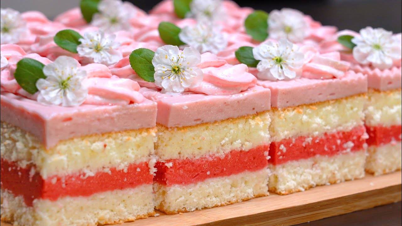 Нежное пирожное ЯГОДНЫЙ ЛОМТИК 🍓 Лёгкое и ОООЧЕНЬ ВОЗДУШНОЕ! ТОРТ Рецепт