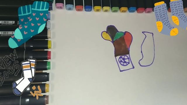 как можно нарисовать носок | Drawing for children nudsok