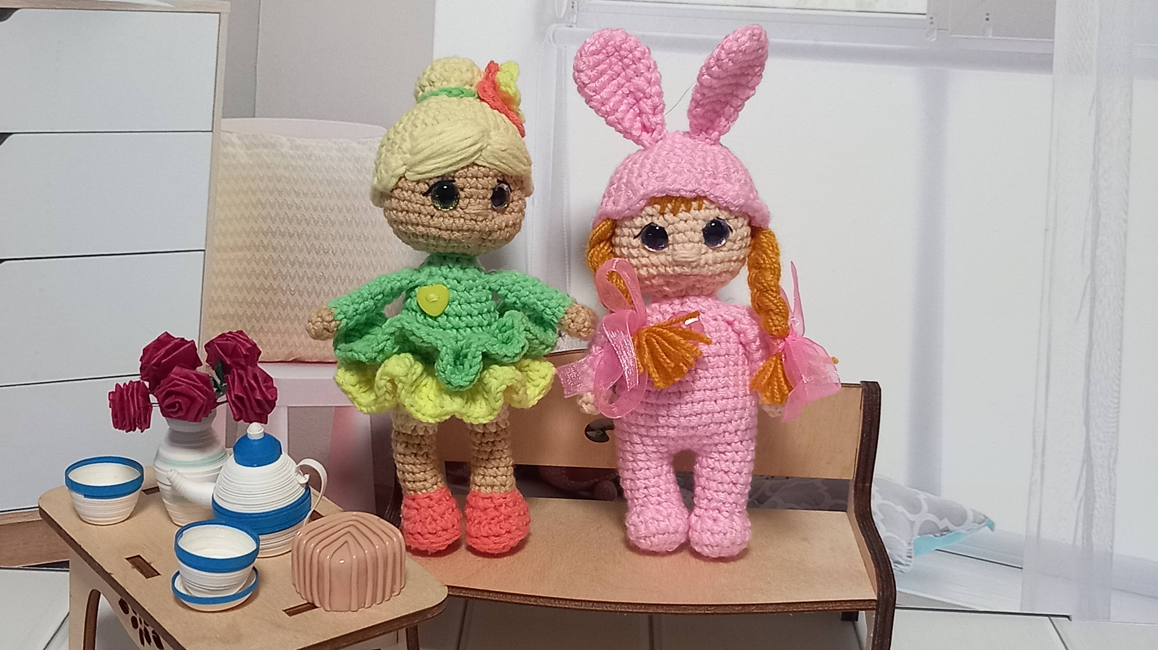 16.05.25 Отчет в марафоне " Кукольный переполох". связала 2 мини-куколки🌸🌸🌸