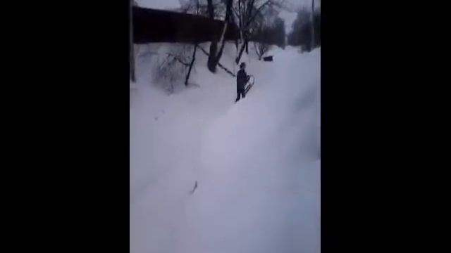санки снег и яяя