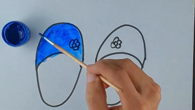 Bolalar uchun tapichka rasm chizish/Drawing a slipper for children/Рисуем тапочки дл