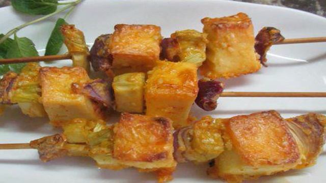 Шашлык из овощей с сыром Панир