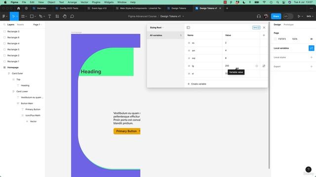 3_159. Creating spacing & radius design tokens in Figma