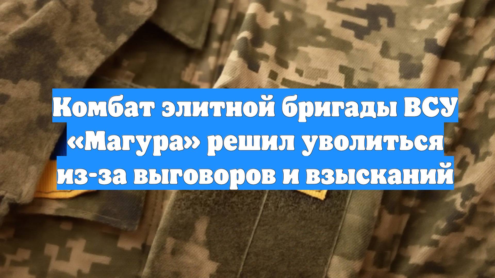 Комбат элитной бригады ВСУ «Магура» решил уволиться из-за выговоров и взысканий