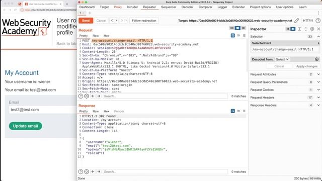 9. Privilege Escalation with Burp Repeater