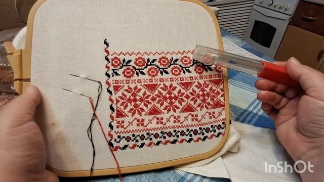 сп " Вяжем- повяжем" . Первый отчёт. Небольшие продвижения в вышивке.
