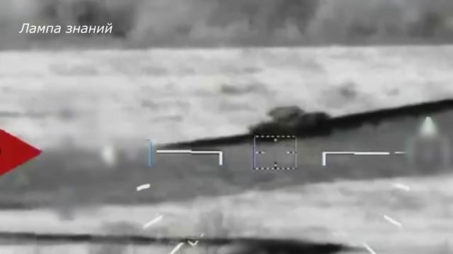 Ми-28 атакует ракетой Вихрь колонну техники ВСУ