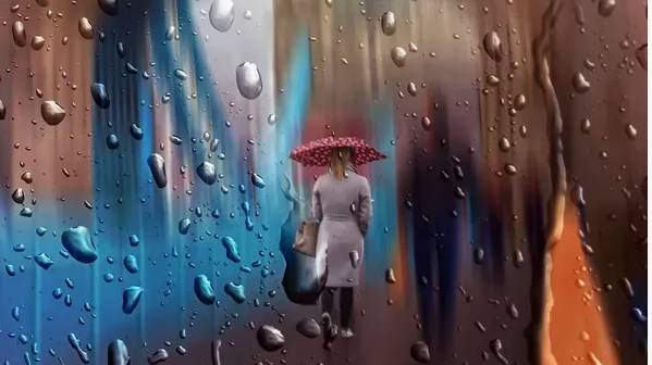 Капелька дождя рисует свой секрет.