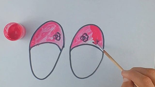 Bolalar uchun tapichka rasm chizish/Drawing a slipper for children/Рисуем тапочки дл