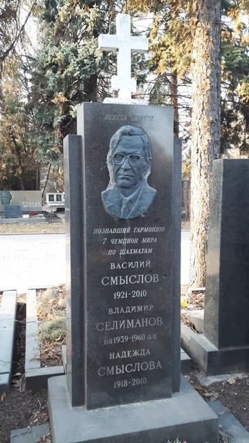 Могила седьмого чемпиона мира по шахматам Василия Смыслова