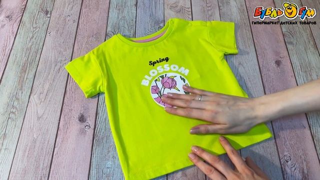 Футболка Lanson Kids с принтом цветы зеленая