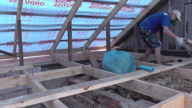Подготовка к утеплению крыши. Строительство пристройки к дому 56 серия